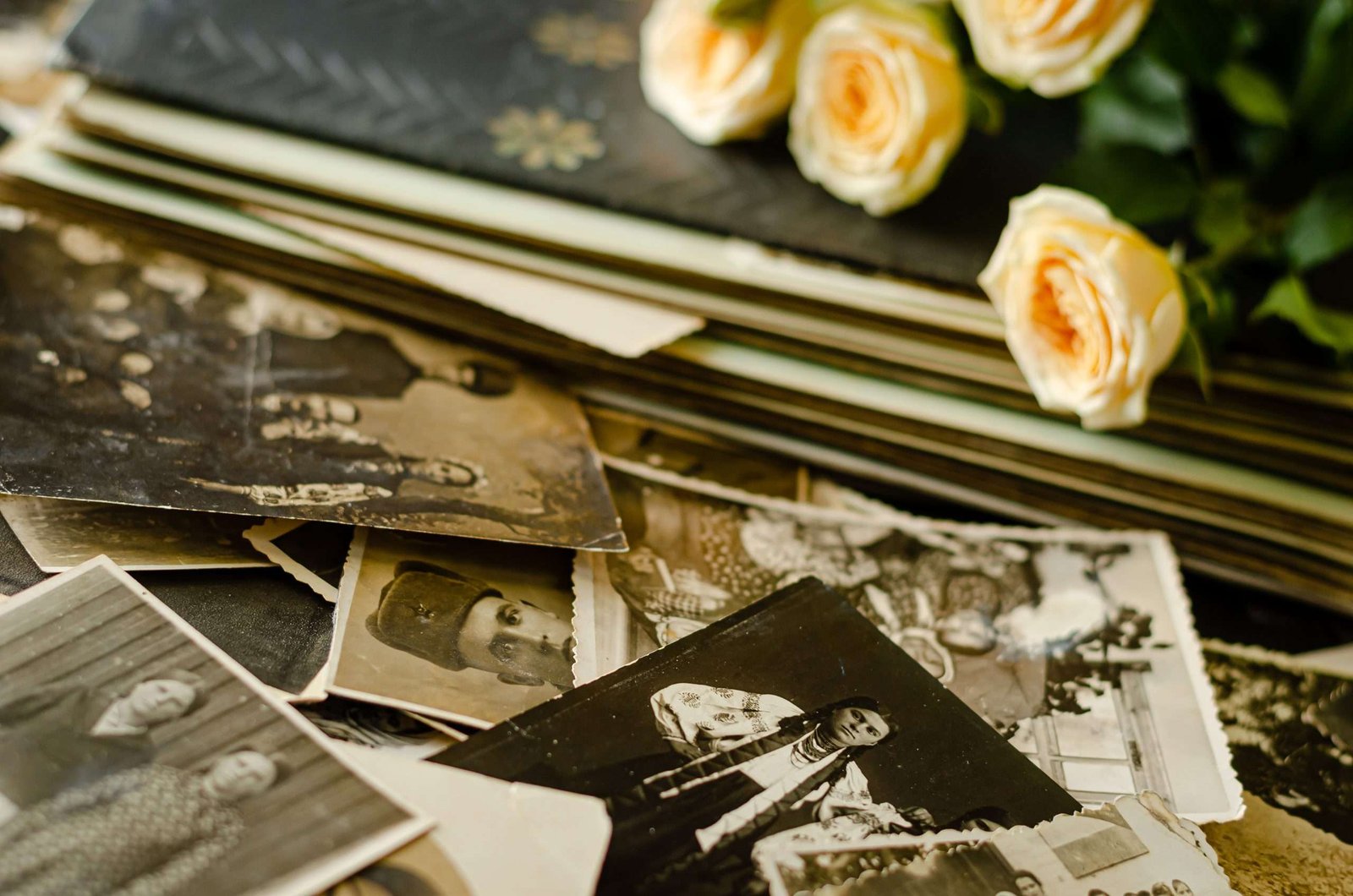 Cherkasy/Ukraine- December 12, 2019: Vintage photo album with family photos. Life values and generations concept. Cherkasy/Ukraine- December 12, 2019: Vintage photo album with family photos. Life values and generations concept.
